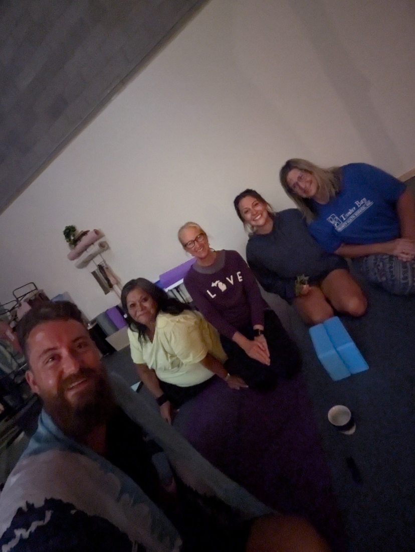 A small community yoga gathering