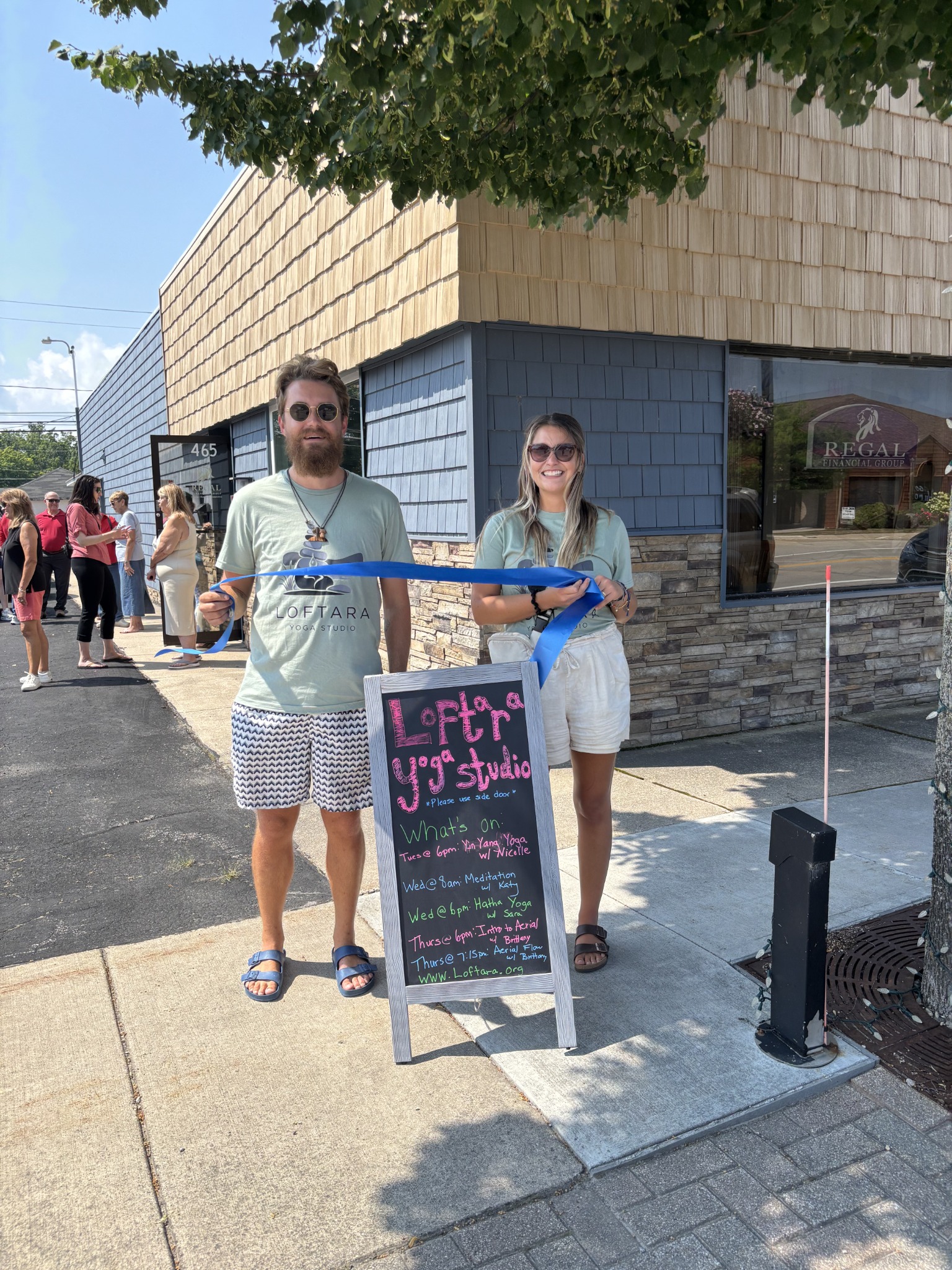Brittany and James at Loftara Yoga Studio's ribbon cutting